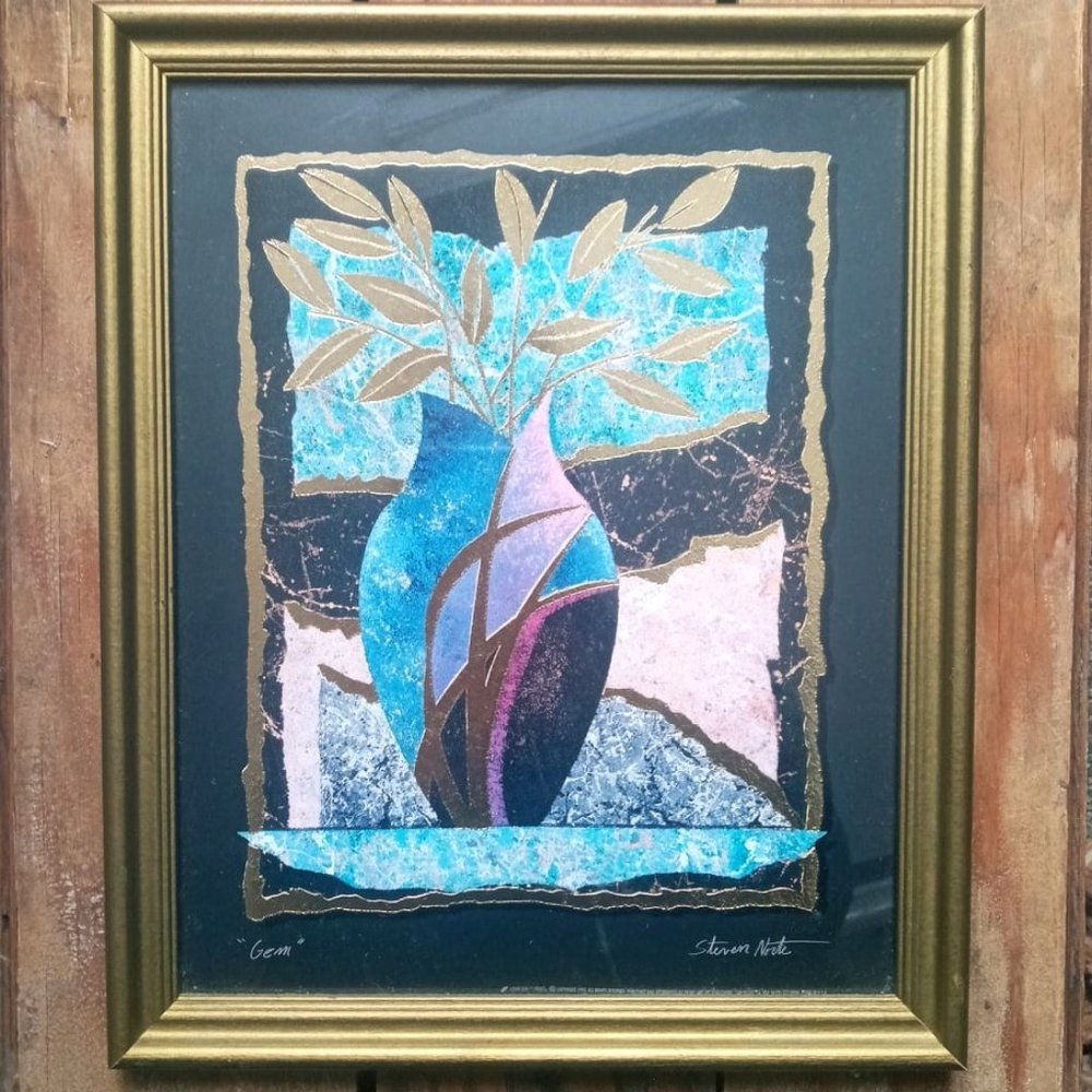 Steven Norte "Gem" Litho Foil Print 1993 - Front Line Art Publishing Framed Wall